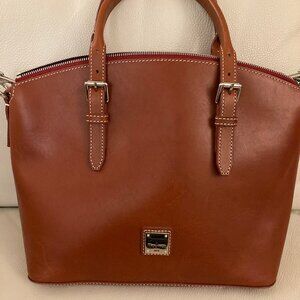 Dooney & Bourke Florentine Toscana Domed Satchel with Shoulder Strap Ginger